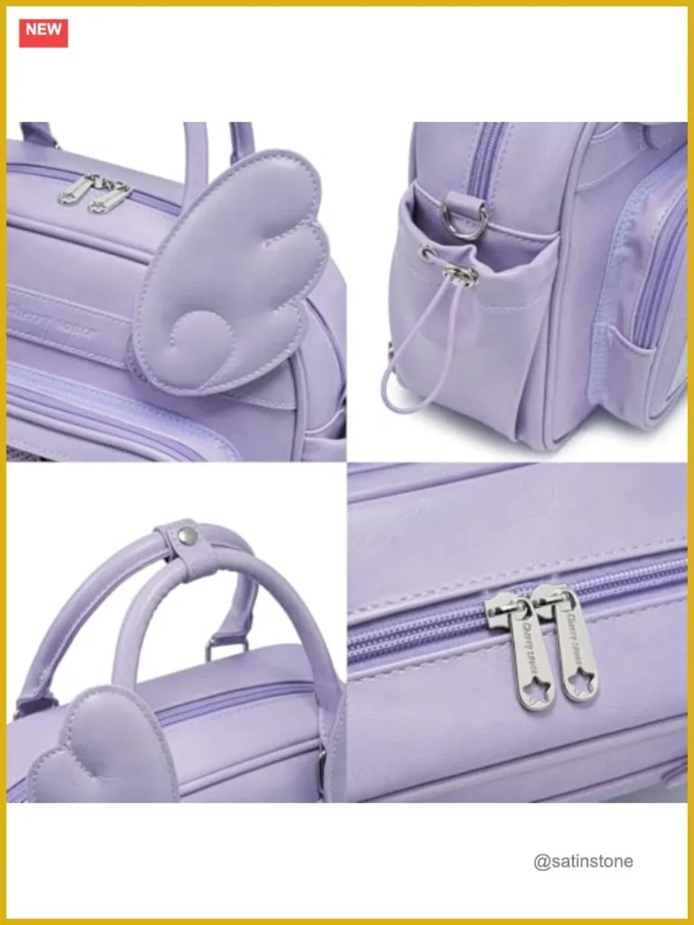 Y2K Angel Wing Ita Bag - 3-in-1 Convertible Crossbody Backpack for Pins Display